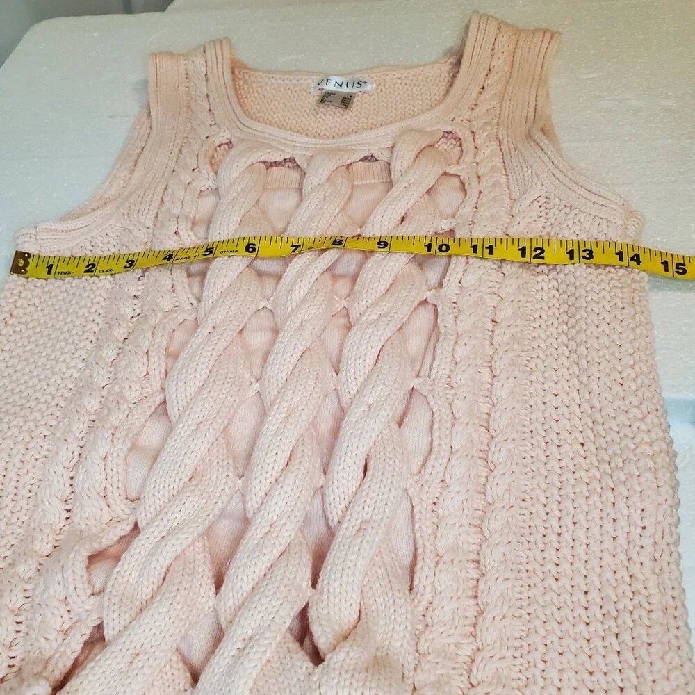 VENUS Peachy Pink Pullover High-Low Sleeveless Sweater Top - S - Picture 11 of 12